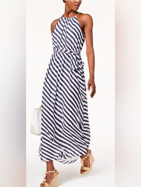 Michael Kors Navy & White Maxi Dress